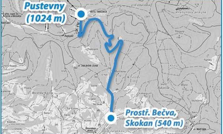Trasa Pustevny - Prostř. Bečva - Skokan