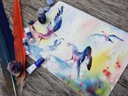 Labuť akrylem na plátno - online kurz