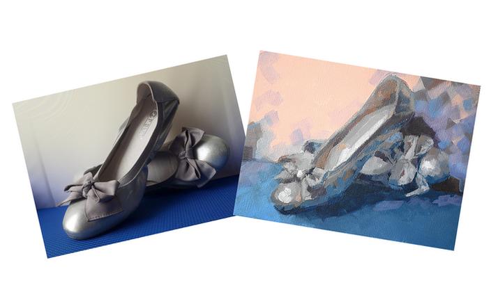 Zátiší balerínky akrylem na plátno - online kurz
