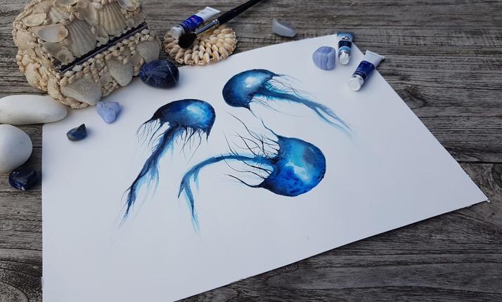 Tajemství akvarelové barvy "Medúza" - online