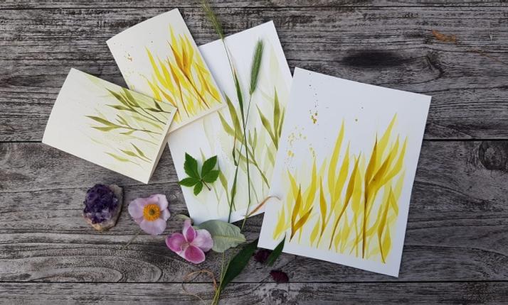 Tajemství akvarelové barvy "Monochromatická malba" - online