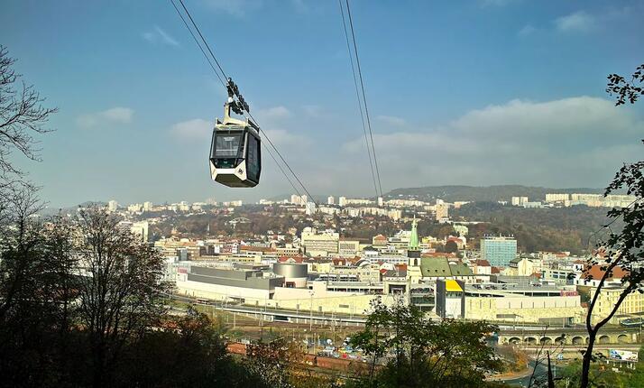 Lanová dráha Větruše Ústí nad Labem - dvoulanová dráha