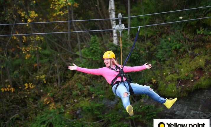 Zip line podél přehradní hráze Labská - Špindlerův Mlýn