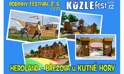 Rodinný festival KŮZLE FEST v dětském světě Heroland nedaleko Kutné Hory - 2.6.2024 od 13:00 hodin