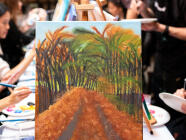 ArtMoment v Praze (Vnitroblock) - Malování akrylem v elegantní restauraci se sklenkou v ruce